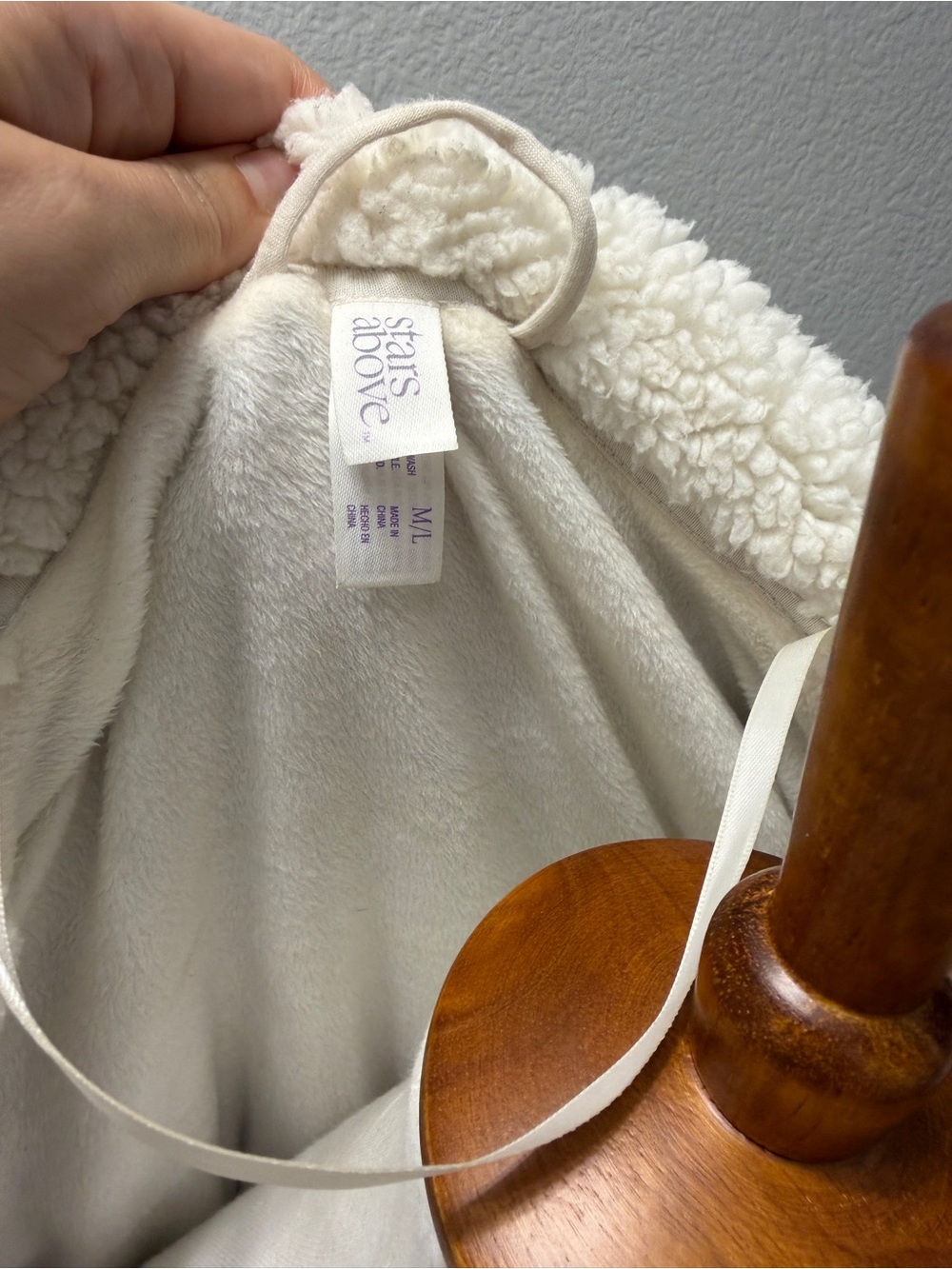 Stars Above Cozy Plush Shawl Collar Bathrobe - Blush with Cream Lining Size M/L - Picture 6 of 7
